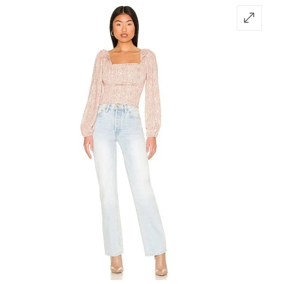 Rust Floral Ruched Smock Top - Picture 4 of 7